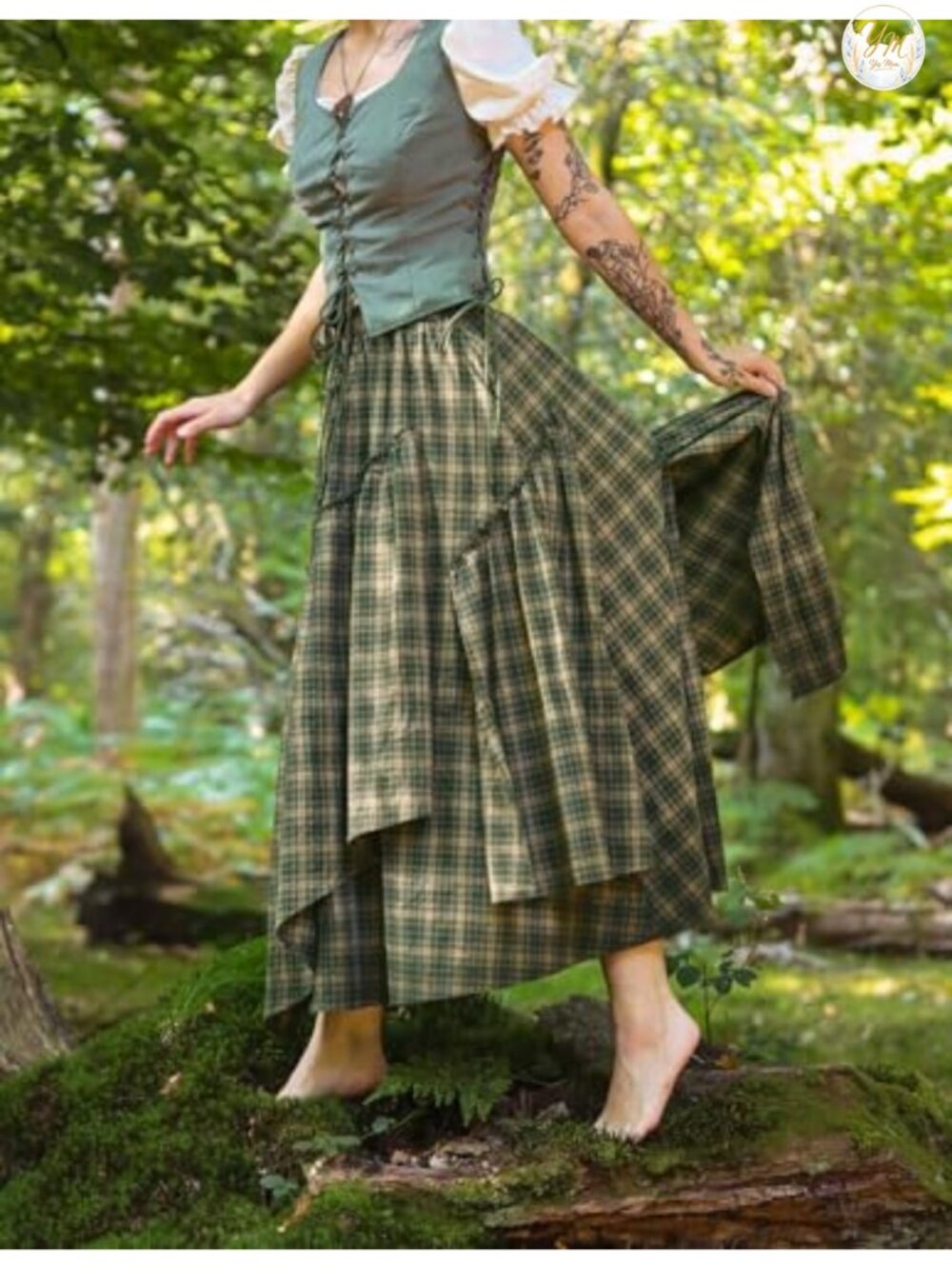 Flowy Maxi Skirt with Pockets Renaissance Pirate Style - Picture 4 of 6